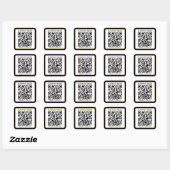Bewerkbare, scanbare QR-code + uw bedrijfsnaam Vierkante Sticker (Vel)