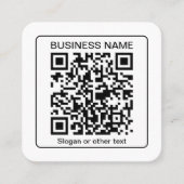 Bewerkbare, scanbare QR-code + uw bedrijfsnaam Vierkante Visitekaartje (Voorkant)