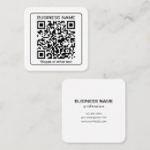 Bewerkbare, scanbare QR-code + uw bedrijfsnaam Vierkante Visitekaartje (Voorkant / Achterkant)