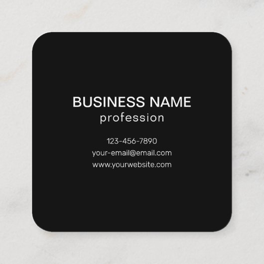 Bewerkbare, scanbare QR-code + uw bedrijfsnaam Vierkante Visitekaartje (Achterkant)