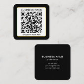 Bewerkbare, scanbare QR-code + uw bedrijfsnaam Vierkante Visitekaartje (Voorkant / Achterkant)