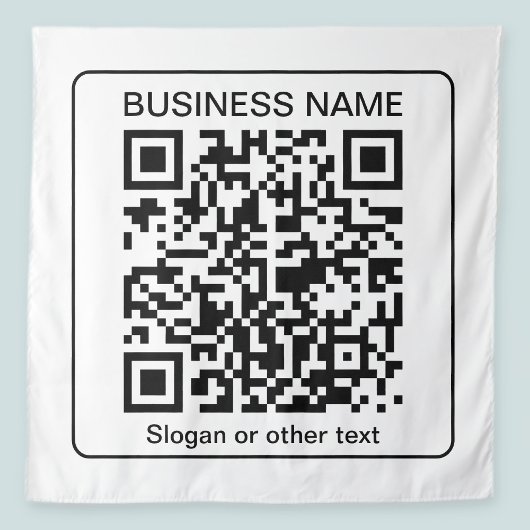 Bewerkbare, scanbare QR-code + uw bedrijfsnaam Wandkleed
