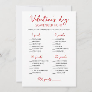 Bewerkbare Scavenger Hunt Valentijnsdag spel Card Kaart