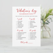 Bewerkbare Scavenger Hunt Valentijnsdag spel Card Kaart (Staand voorkant)