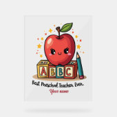Bewerkbare Schattigee docent Apple Design Acryl Bord (Voorkant)