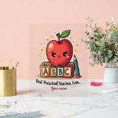 Bewerkbare Schattigee docent Apple Design Acryl Bord (Huwelijk)
