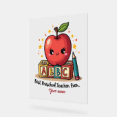 Bewerkbare Schattigee docent Apple Design Acryl Bord (Hoek)