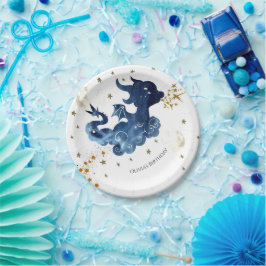 Bewerkbare Schattigee Dragon Birthday Papieren Bordje