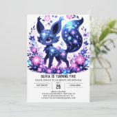 Bewerkbare Schattigee Fox Digital Birthday Kaart (Staand voorkant)