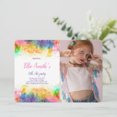 bewerkbare schilderij verjaardagsuitnodiging kaart (Staand voorkant)