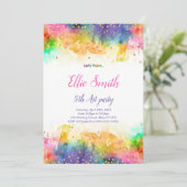 bewerkbare schilderij verjaardagsuitnodiging kaart (Staand voorkant)