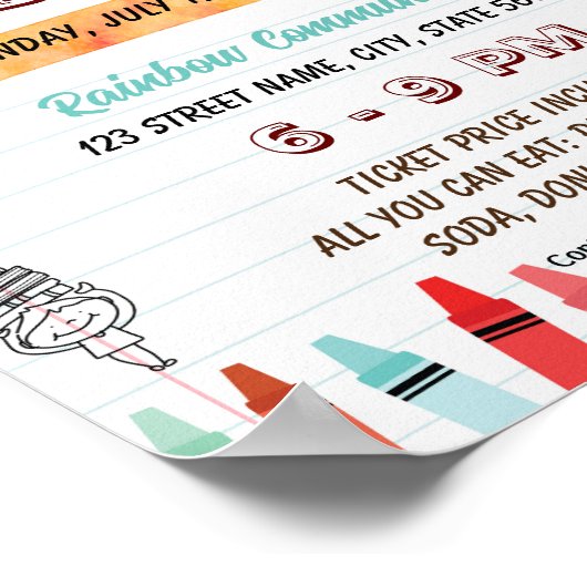 Bewerkbare schoolfolder poster (Hoek)