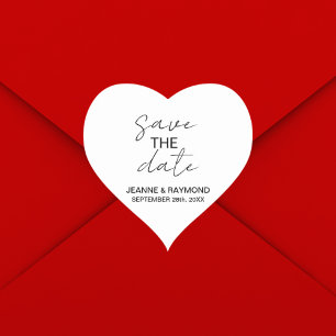 Bewerkbare Schoon Bewaar de datum Huwelijksaankond Hart Sticker