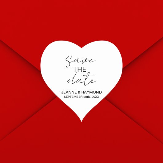 Bewerkbare Schoon Bewaar de datum Huwelijksaankond Hart Sticker