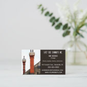 Bewerkbare schoorsteen reiniging en onderhoud visitekaartje (Staand voorkant)