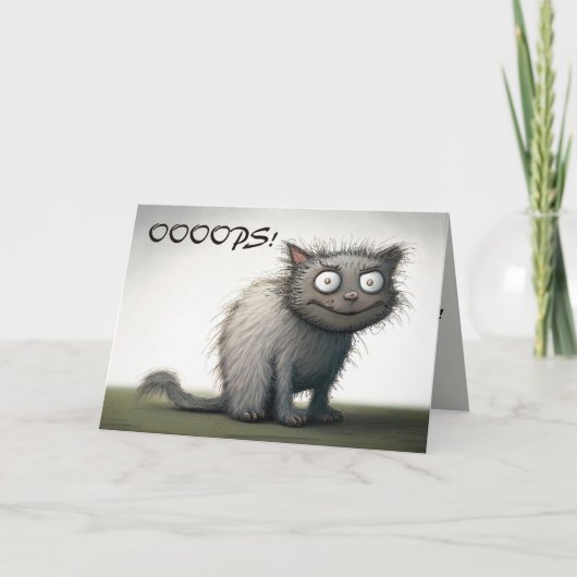 Bewerkbare Schuldige Kat Gemiste Verjaardag Kaart (Voorkant)