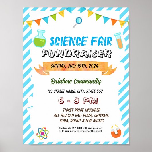 Bewerkbare Science Fair-flyer Poster (Voorkant)