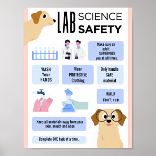 Bewerkbare Science LAB Veiligheid school klaslokaa Poster