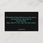 Bewerkbare Scuba Adventures en Lessen Visitekaartje (Achterkant)