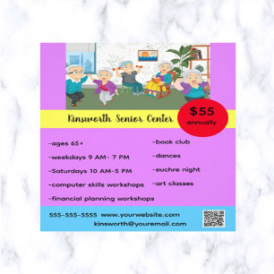 Bewerkbare Senior Center Flyer