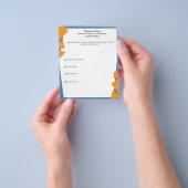 Bewerkbare service basisfolder blauw en oranje flyer (Hand)