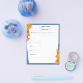 Bewerkbare service basisfolder blauw en oranje flyer (Enkel)