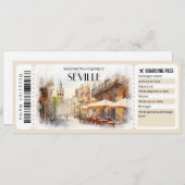 Bewerkbare Sevilla Boarding Pass Vliegticket Kaart (Voorkant / Achterkant)