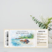 Bewerkbare Seychellen vliegtuig instapkaart Kaart (Staand voorkant)