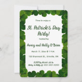 Bewerkbare Shamrock St Patricks Day Party Kaart (Voorkant)