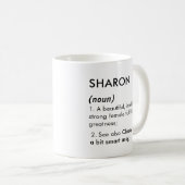 Bewerkbare Sharon naam definitie, aangepaste naam Koffiemok (Voorkant rechts)