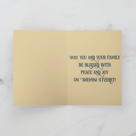 Bewerkbare Shemini Atzeret Kaart (Binnen)