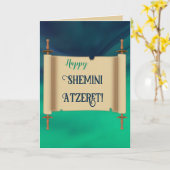 Bewerkbare Shemini Atzeret Kaart (Gele Bloem)