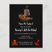 Bewerkbare Shiver Me Timbers Pirate Verjaardag Uitnodiging Briefkaart (Voorkant)