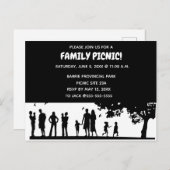 Bewerkbare Silhouette Family Picnic Uitnodiging (Voorkant / Achterkant)