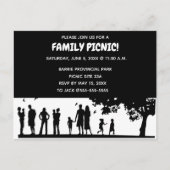 Bewerkbare Silhouette Family Picnic Uitnodiging Briefkaart (Voorkant)