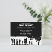Bewerkbare Silhouette Family Picnic Uitnodiging Briefkaart (Staand voorkant)