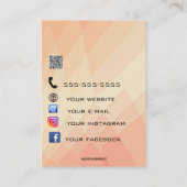 Bewerkbare Sinaasappel Perzik Sieraden Houder Kaar Visitekaartje (Achterkant)