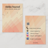 Bewerkbare Sinaasappel Perzik Sieraden Houder Kaar Visitekaartje (Voorkant / Achterkant)