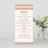 Bewerkbare sjabloon Afrikaanse print bruiloftsmenu Menu (Staand voorkant)