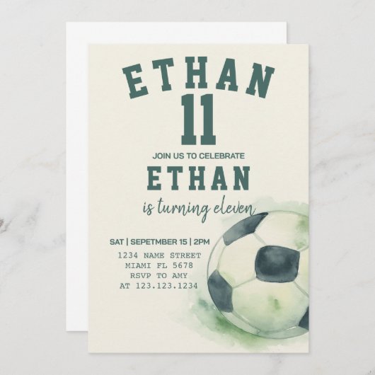 Bewerkbare Sjabloon van sportfeest Kaart (Voorkant / Achterkant)