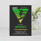Bewerkbare Skater Party Uitnodiging voor jongens (Staand voorkant)