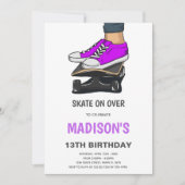 Bewerkbare Skater Party Uitnodiging voor kinderen (Voorkant)