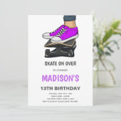 Bewerkbare Skater Party Uitnodiging voor kinderen (Staand voorkant)