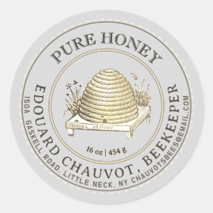 Bewerkbare Skep Honey Kraft Honey Jar Label