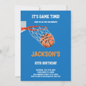 Bewerkbare Slam Dunk Sports Party Uitnodigen Kaart (Voorkant)