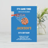 Bewerkbare Slam Dunk Sports Party Uitnodigen Kaart (Staand voorkant)