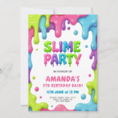 Bewerkbare Slime-thema verjaardagsfeestje voor kin Kaart (Voorkant)