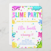 Bewerkbare Slime verjaardagsuitnodiging Kaart (Voorkant / Achterkant)