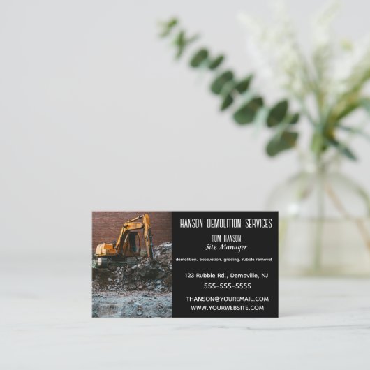 Bewerkbare sloop opgraving visitekaartje (Staand voorkant)