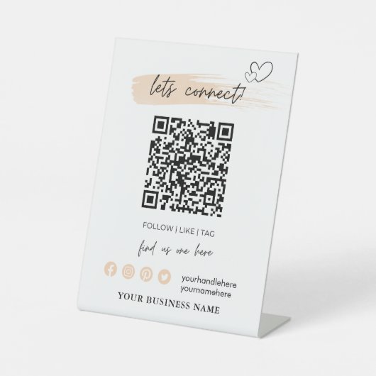Bewerkbare Small Business Sign-printer Reclamebord Met Voetstuk (Voorkant)